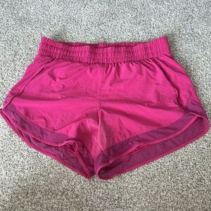 Athleta Fuchsia Mesh Racer Run Shorts 4”